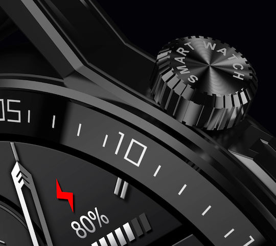 Rubicon SR033D Smartwatch με Παλμογράφο (Μαύρο)