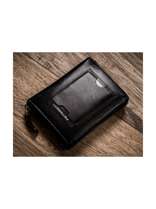 Кожен Мъжки Портфейл с RFID Черен