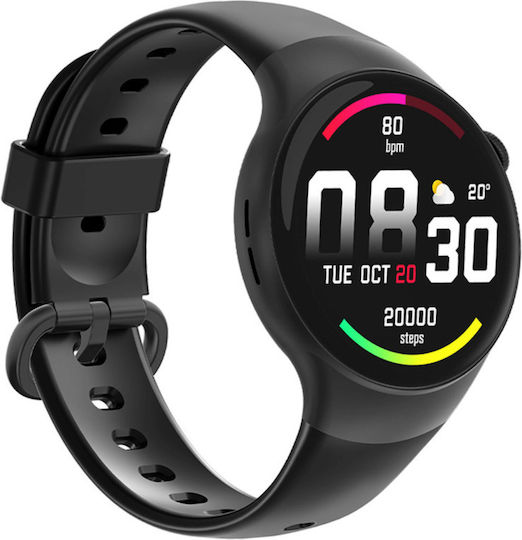 Rubicon SR031A Smartwatch με Παλμογράφο (Μαύρο)