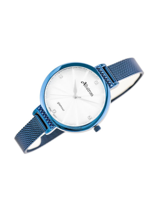 Albatross Watch with Blue Metal Bracelet