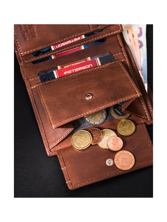 Damentasche Brieftasche Mit RFID Beiges Leder