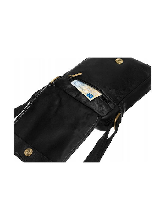 Leder Herrentasche Schulter / Crossbody Schwarz