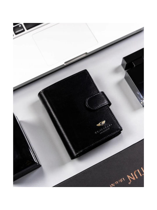 Men's Leather Card Wallet with RFID Beige