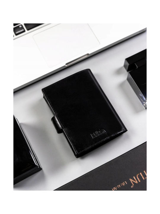 Men's Leather Card Wallet with RFID Beige