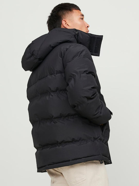 Jack & Jones Ανδρικό Χειμωνιάτικο Μπουφάν Puffer Μαύρο