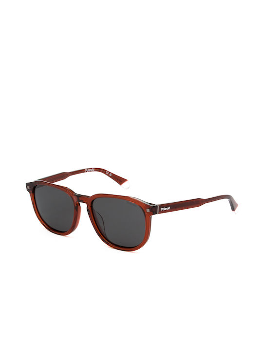 Polaroid Men's Sunglasses with Brown Tartaruga Plastic Frame and Gray Polarized Lens PLD 4117/G/S/X 2LF/M9