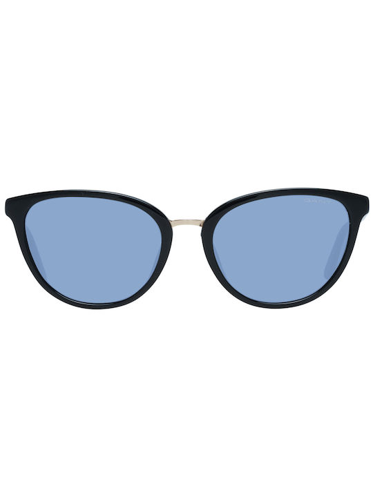 Gant Women's Sunglasses with Black Plastic Frame and Light Blue Lens GA8069 01V