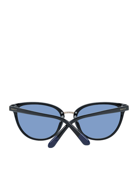 Gant Women's Sunglasses with Black Plastic Frame and Light Blue Lens GA8069 01V