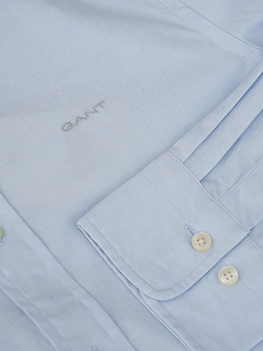 Long-sleeved Cotton Shirt Light Blue