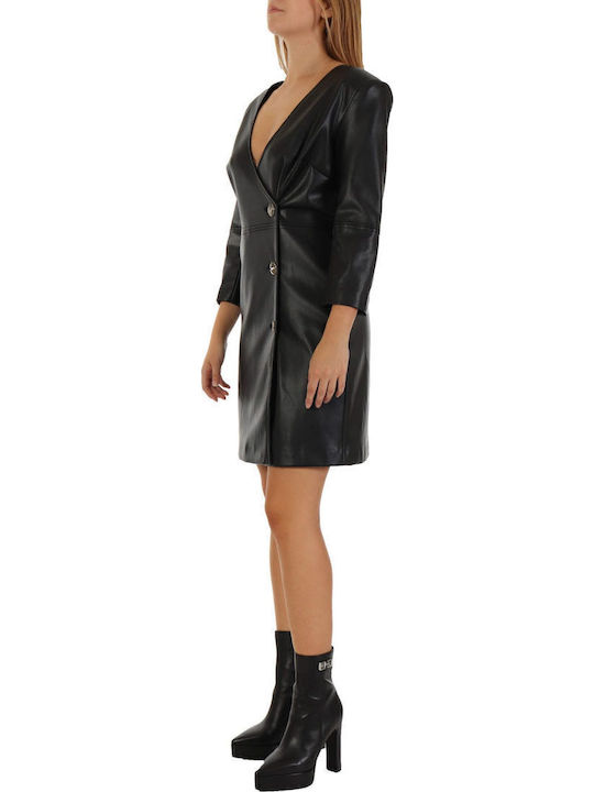 Rochie Mini De Seară Piele Neagră