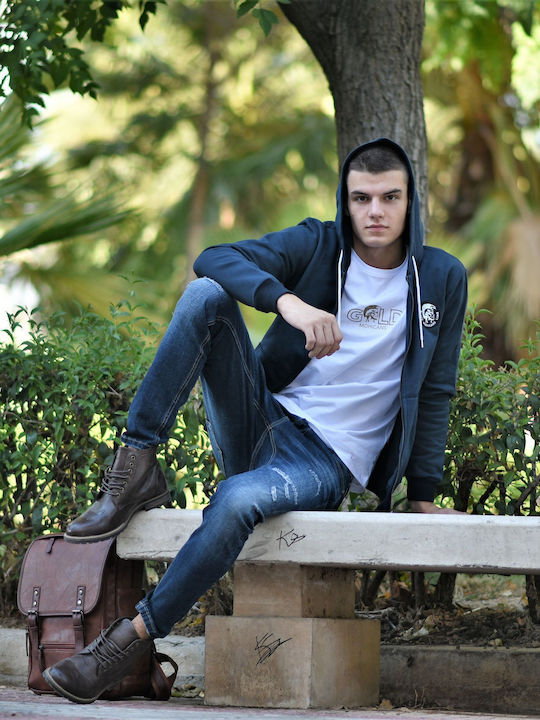 Ανδρικό Παντελόνι Τζιν Ελαστικό με Slim Εφαρμογή Μπλε