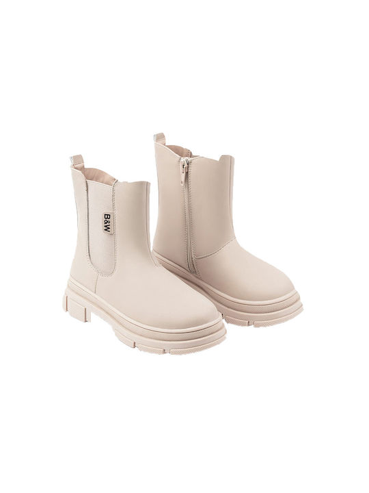 Break & Walk Kids Boots with Zipper Beige