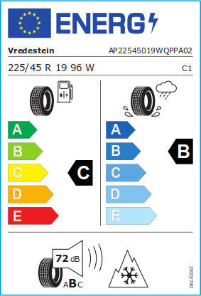 Vredestein Quatrac 225/45R19 96W XL 4 Seasons Car Tyre