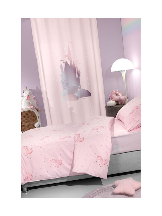 Saint Clair Sheet Set Single Fitted Cotton Pinto Pinky (Rubber) - Pink 100x200cm 2pcs