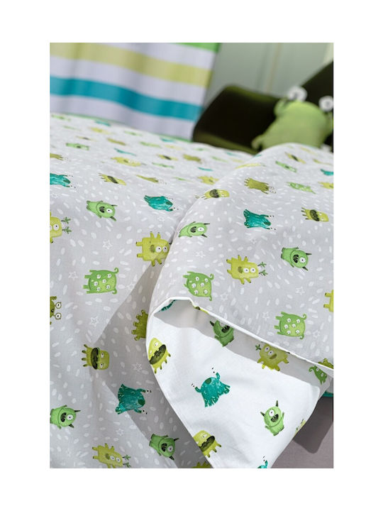 Saint Clair Σετ Σεντόνια Μονά Βαμβακερά Lime 165x250cm 2τμχ