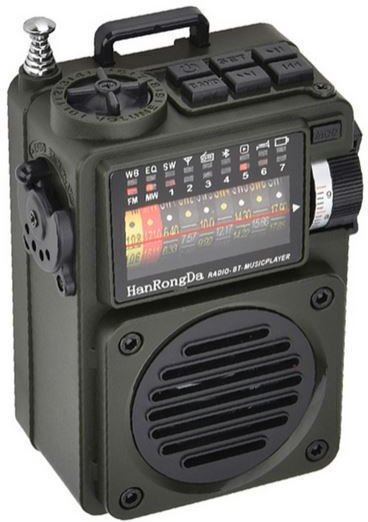 Hanrongda HRD-700 Портативен Радиоприемник Акумулаторен с Bluetooth Черен