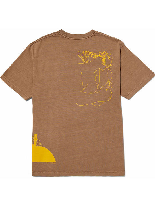 HUF Men's Short Sleeve T-shirt Brown