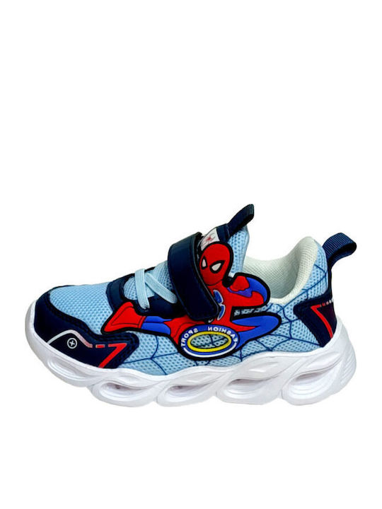 Παιδικά Sneakers με Σκρατς & Φωτάκια Γαλάζια