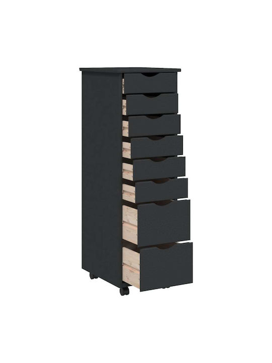 Office Storage Solid Wood Drawer Gray L34xW39xH103cm