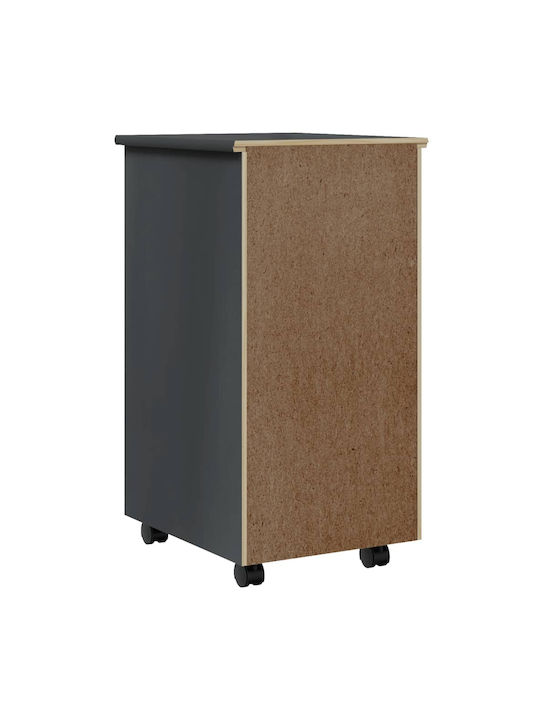Sertar de Birou din Lemn Masiv Gri 34x39x65.5cm