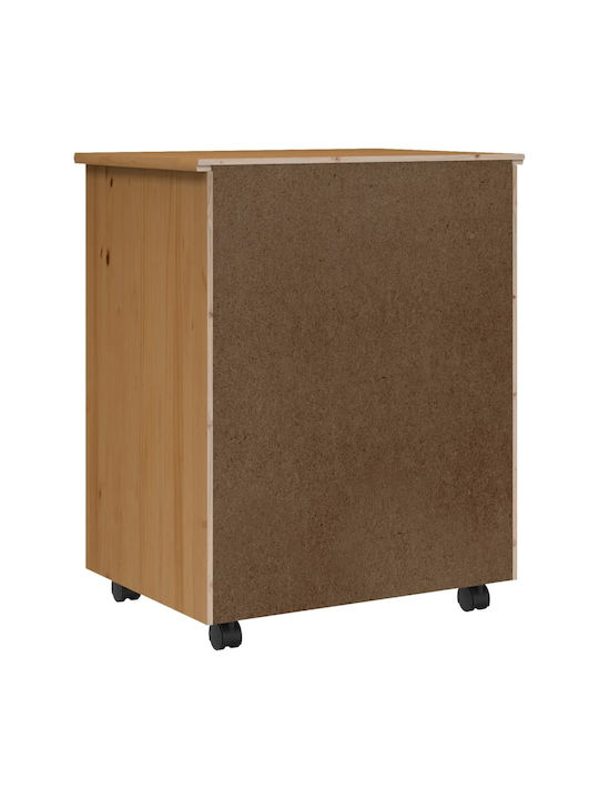 Office Storage Solid Wood Drawer Honey Brown L53xW39xH65.5cm