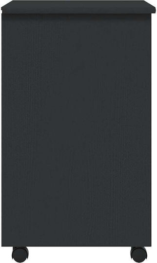 vidaXL Büroaufbewahrungsschublade aus Massivholz mit Rädern in Grau 53x39x65,5cm
