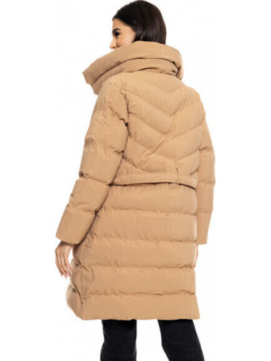 Lungă Jachetă de femei Puffer Maro