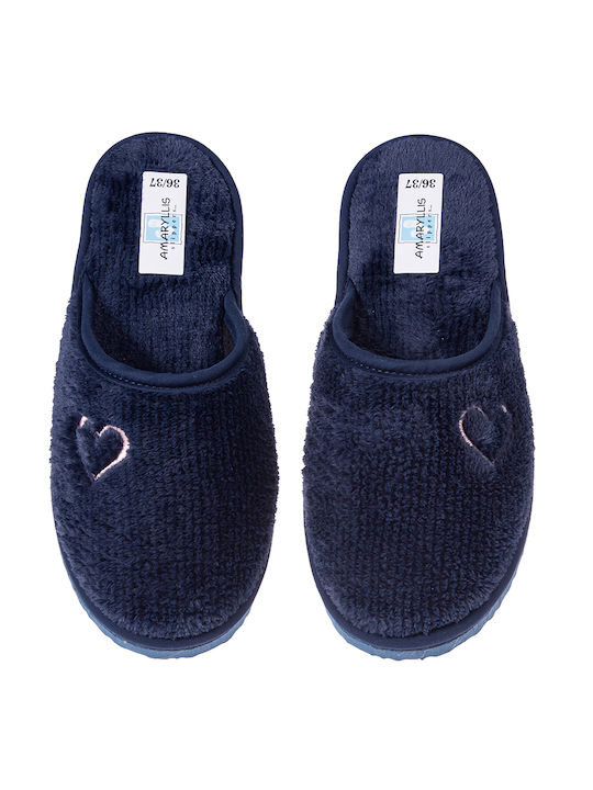 Amaryllis Slippers Women's Slippers with Fur Blue