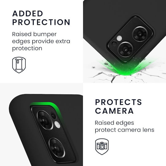 KWmobile Soft Flexible Rubber Cover Back Cover Σιλικόνης Μαύρο (Oppo Find X5 Lite)