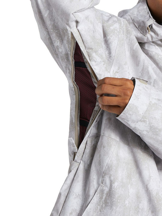 Basis Print Winter Jacket Waterproof White