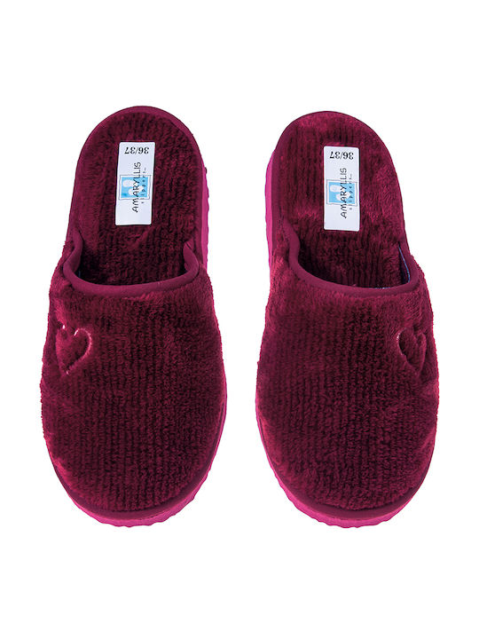 Amaryllis Slippers Women's Slippers with Fur Burgundy