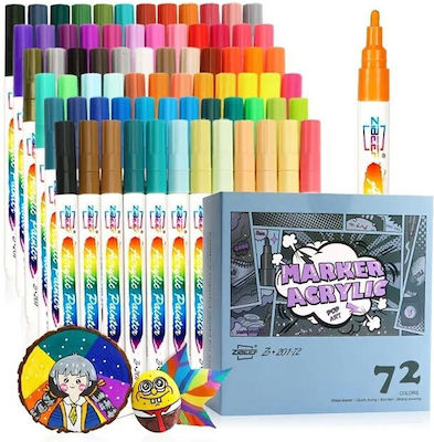 Zibeef Acrylic Markers 1.5mm Colorful 72pcs