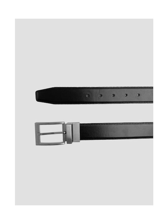 Alcott Men's Artificial Leather Double Sided Belt Black