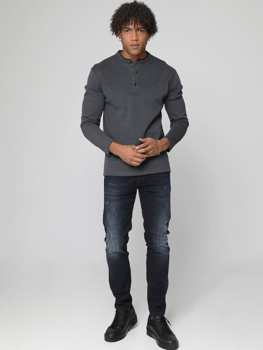 Tresor Men's Long Sleeve Blouse Gray