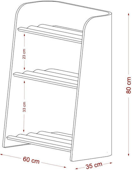 Curvy Библиотека Подов Кафяв 60x35x80см Curvy Библиотека Подов Кафяв 60x35x80см