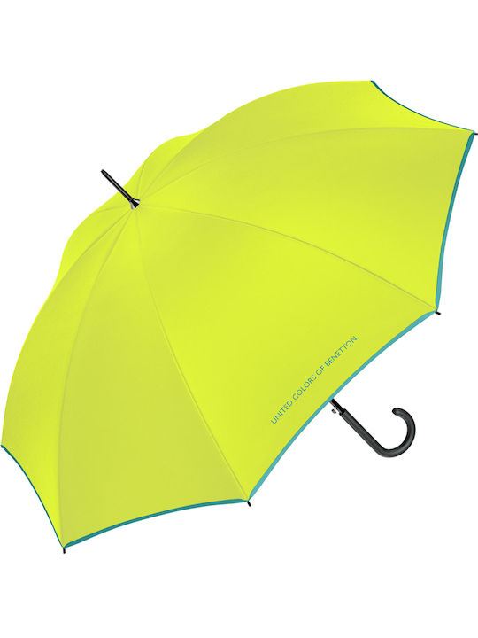 Benetton Regenschirm mit Gehstock Gelb