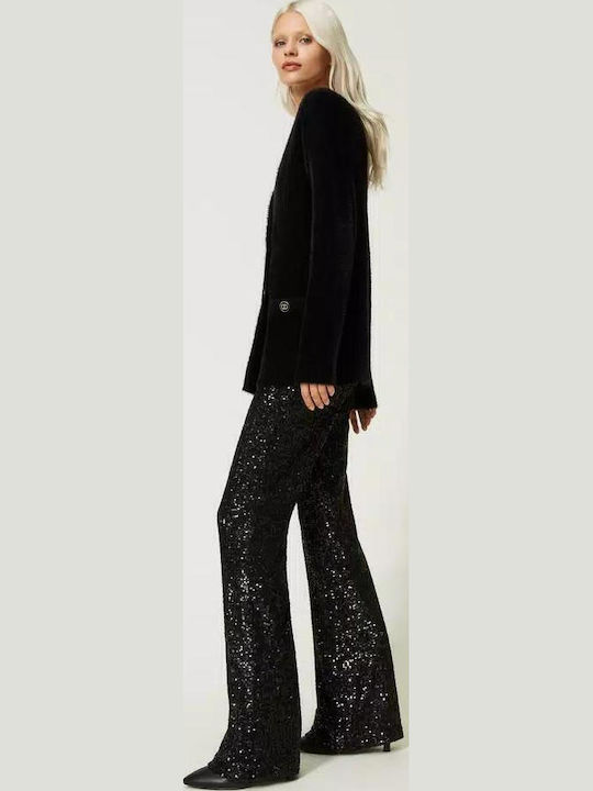 Dama Tesatura Pantaloni Negru cu Paiete