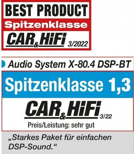 Audio System Ενισχυτής Αυτοκινήτου X-80.4 Dsp-bt 4 Καναλιών