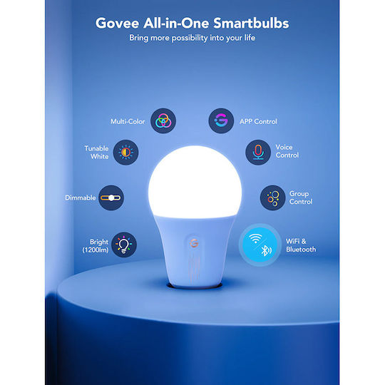 Govee Smart Bulb LED 12W for Socket E27 RGBW 1200lm Dimmable