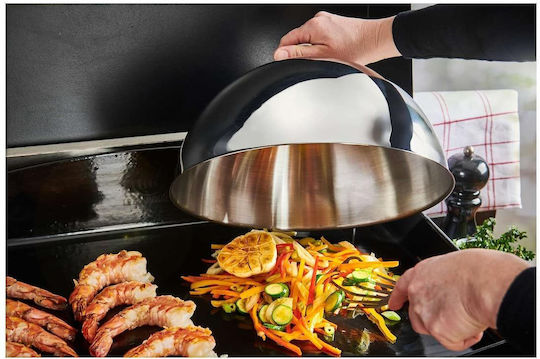 De Buyer Commercial Serving Round Plate Stainless Cover with Hole 30x30cm