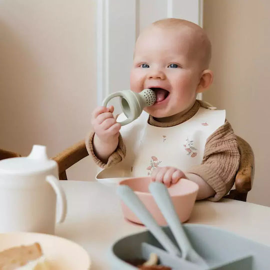Mushie Blue Silicone Feeder for 6+ Months 2 Pieces