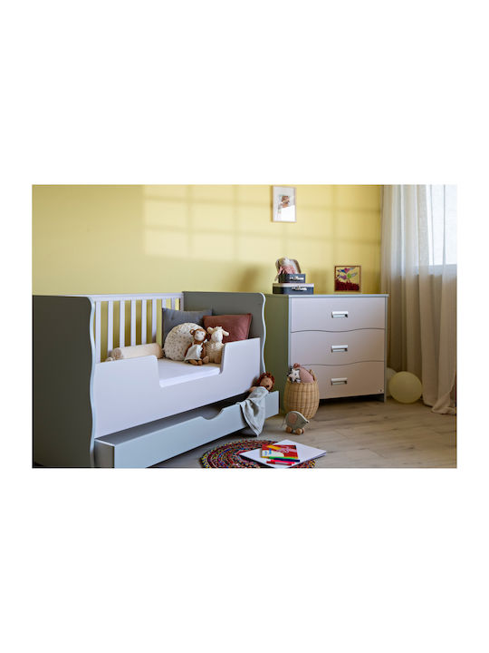 Delphinus Baby Wickelkommode mit 4 Schubladen Beiges 87x45x100cm