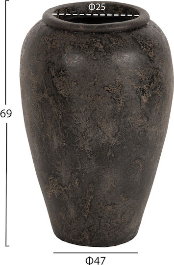 HomeMarkt Βάζο Κεραμικό Sparta Γκρι Φ25cm