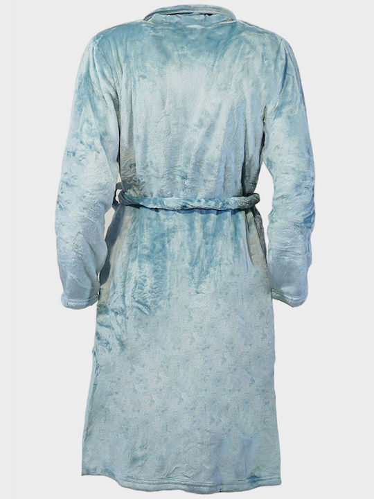 G Secret Winter Women's Fleece Robe Light Blue