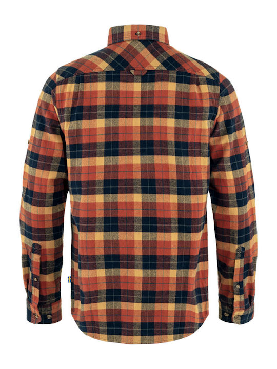 Fjallraven Long-sleeved Flannel Shirt Checked Blue