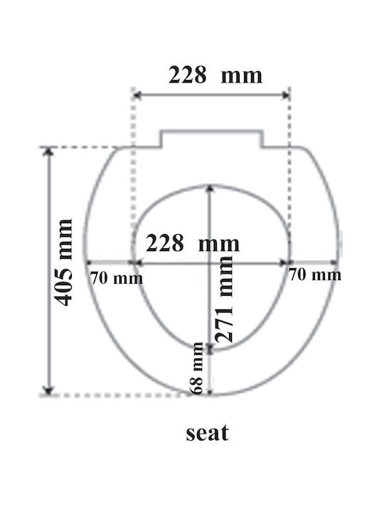 Gloria Plastic Toilet Seat White Pantino 44cm