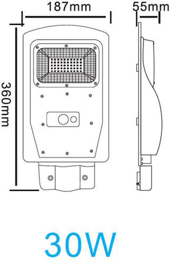 KAL Electronics Straßen-Solarleuchte 30W IP65