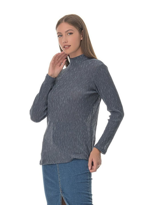 Sushi's Closet Damen Bluse Langärmelig Rollkragenpullover Weiß