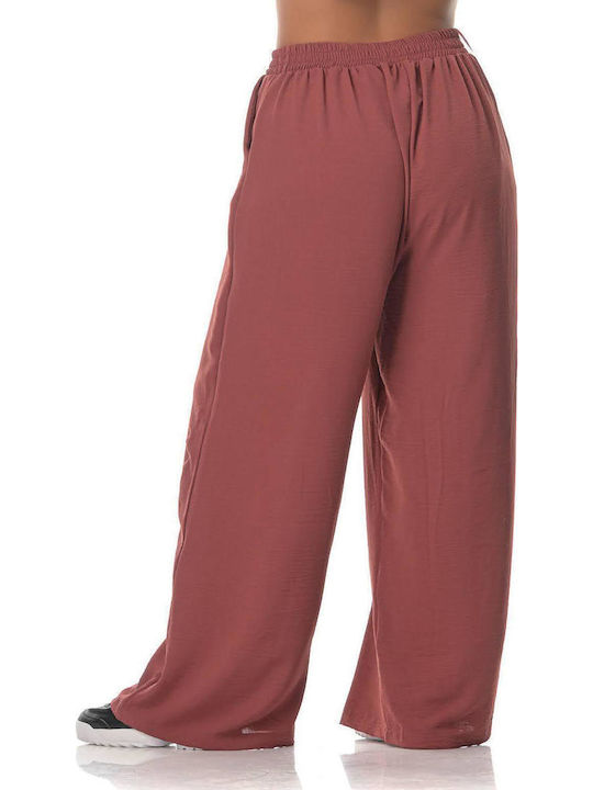 Women's Red Set with Pants with Elastic in Loose Fit