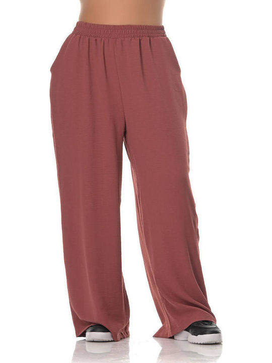 Women's Red Set with Pants with Elastic in Loose Fit